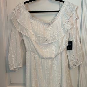 Express Lace Off the Shoulder Romper